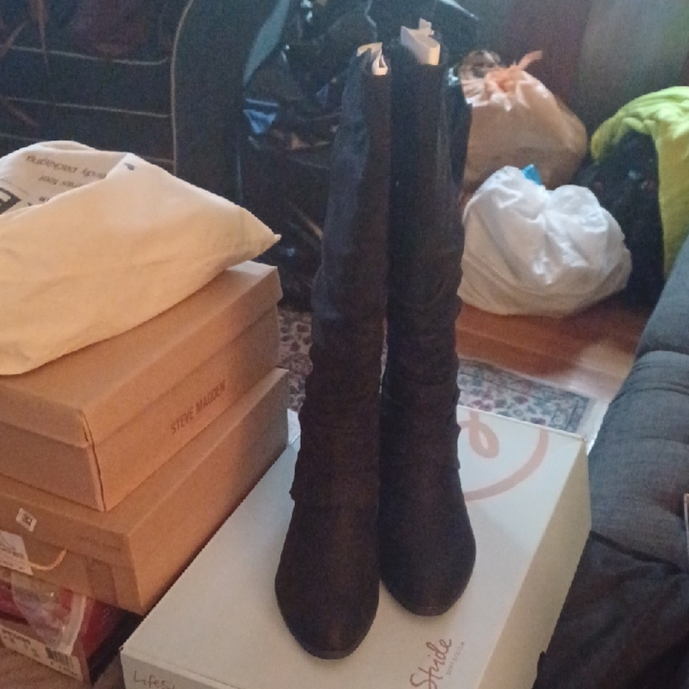 LifeStride Soft System Over the Knee Black Boots. Sz 10W